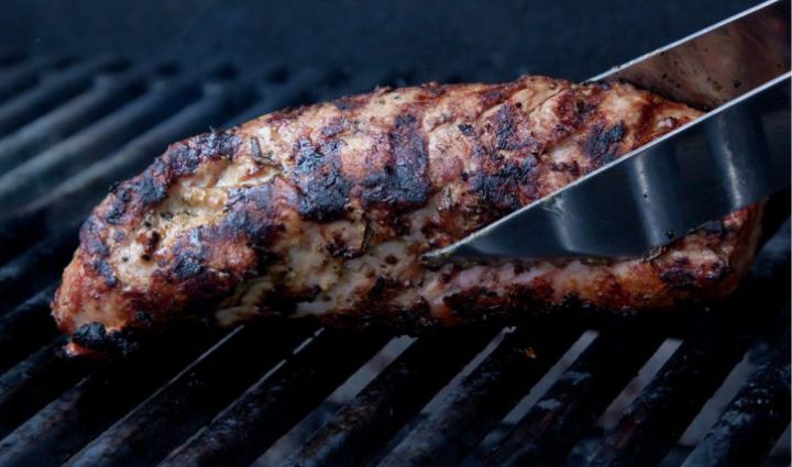 Pork tenderloin on charcoal grill 2025